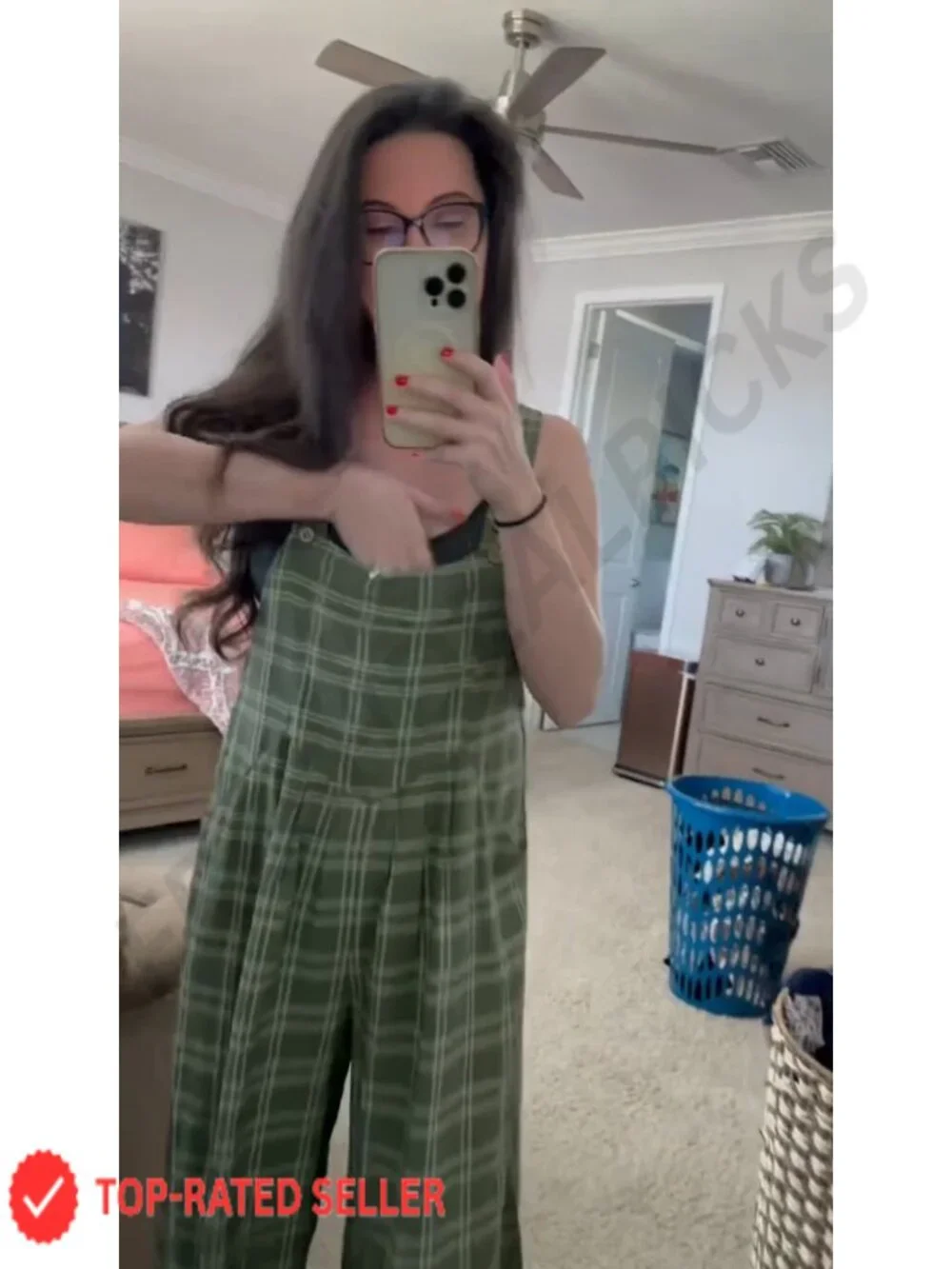 Women's Wide Leg Overalls Jumpsuit Sleeveless Romper with Pockets Boho Casual
